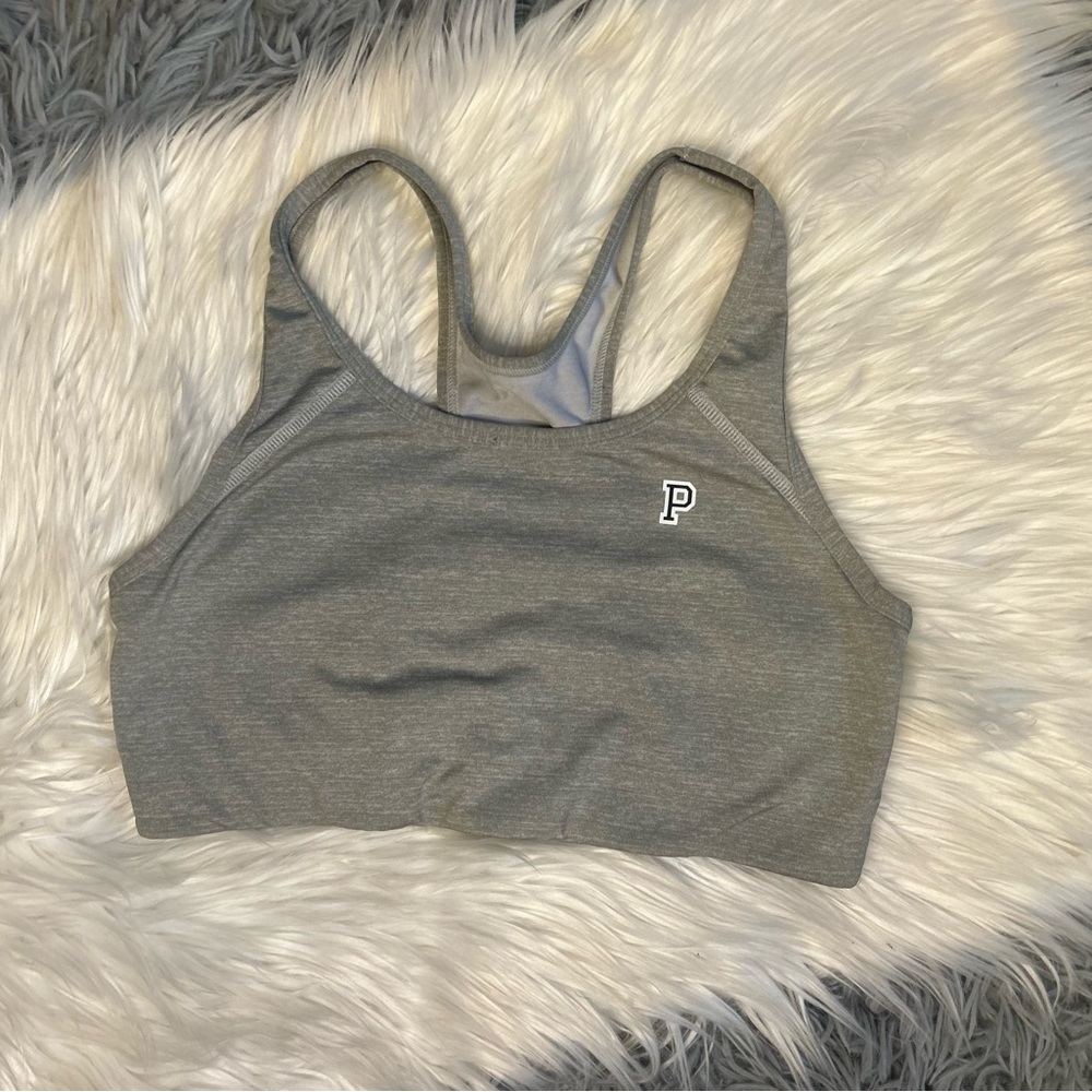Pink Ultimate Unlined Gray Sports Bra